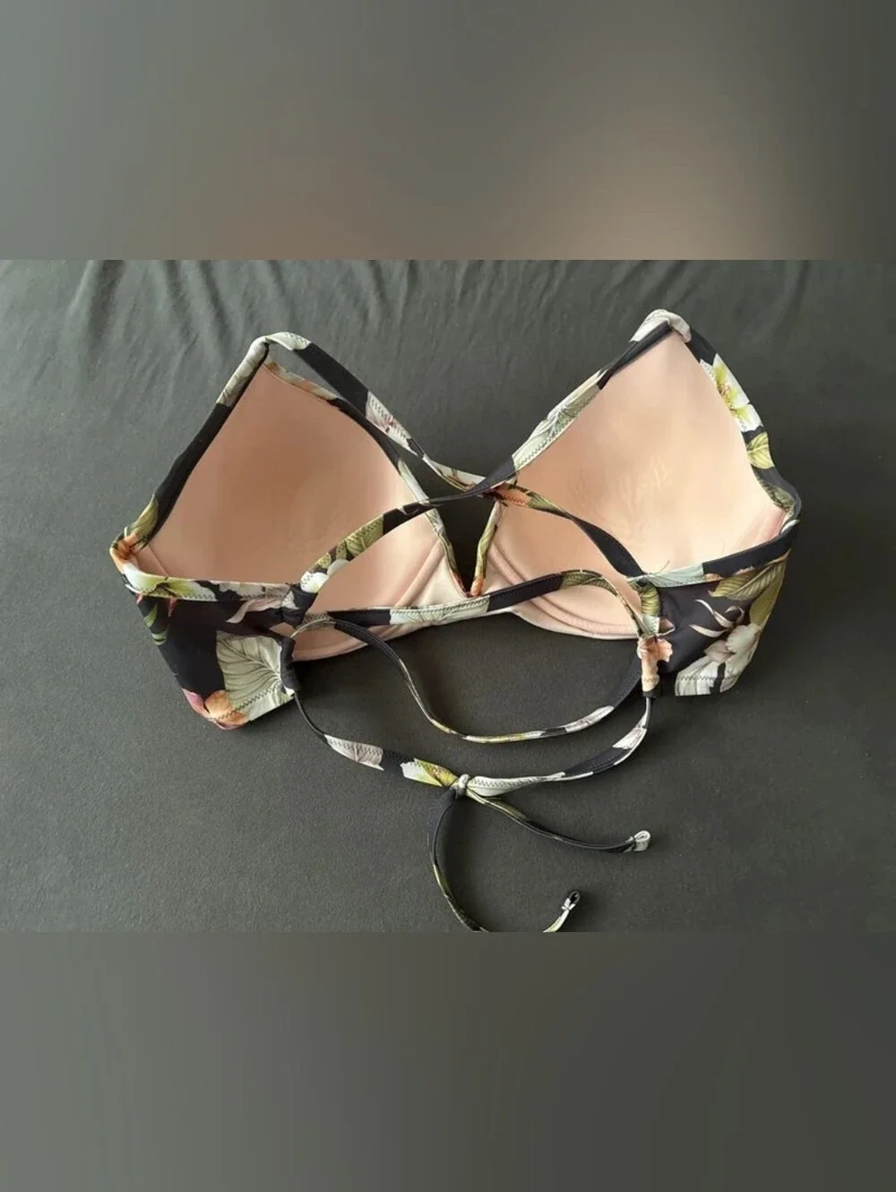 Shade & Shore Pink and Teal Ikat Ruffle Bikini